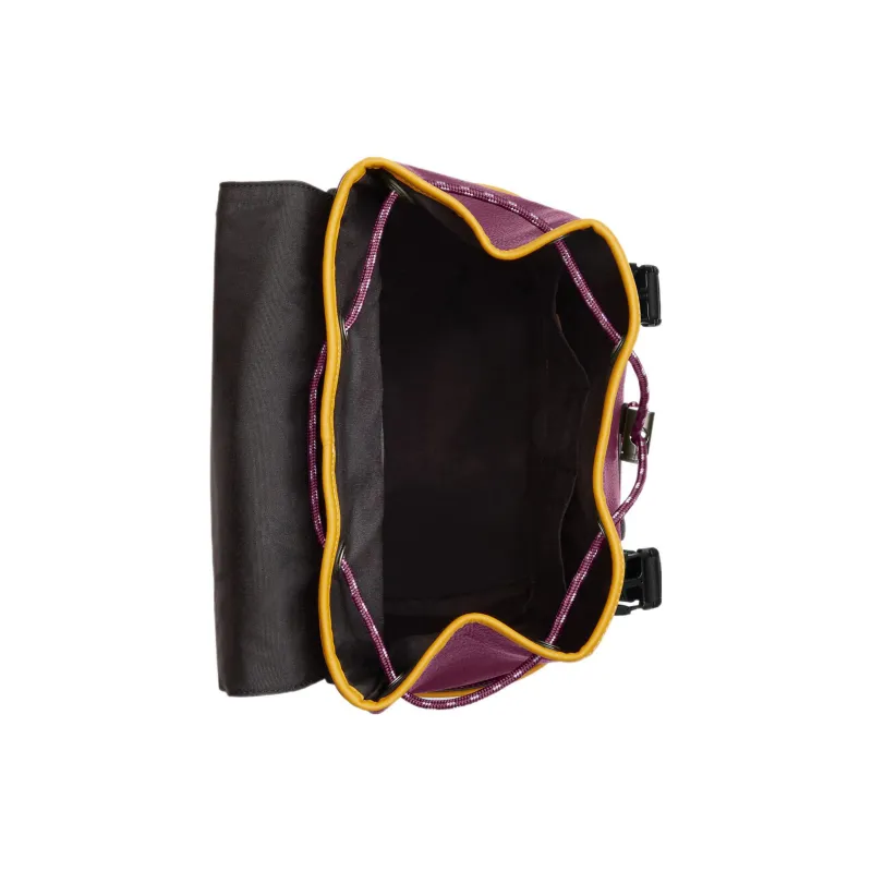 COACH Pebble Texture Leather With Calfskin And Suede Backpack Tubas Women's Black & Dark Berry-2