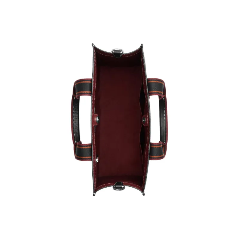 COACH Canvas With Leather Tote Bag, Shopping Bag, Shoulder Bag, Crossbody Bag, Handbag Tubas Women's Coffee-2