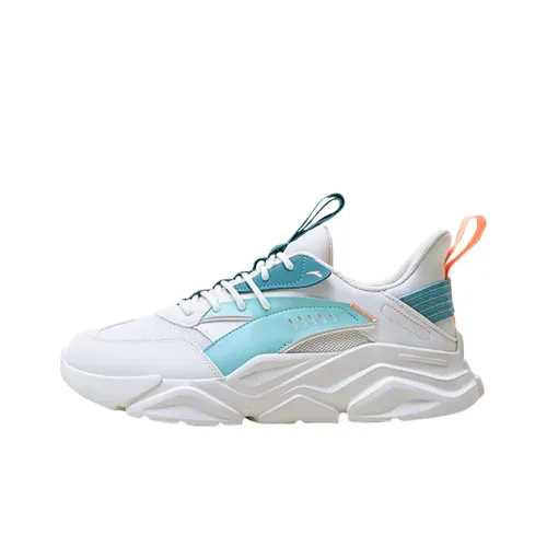 ANTA Life Collection Running Shoes Men Mid-Top Ivory White/River Water Blue/Silk Blue/Green