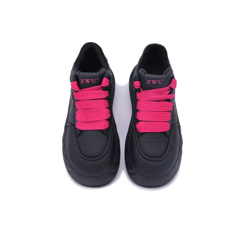 Mr.shang Warm High Top Skateboard Shoes Women's Black Red-2