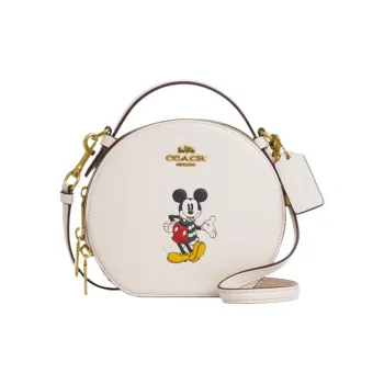 COACH Collaboration Canteen Cow Leather Handbag, Shoulder Bag, Crossbody Bag Trumpets Women's Milk White