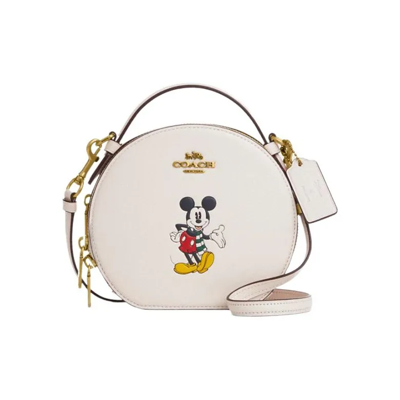 COACH Collaboration Canteen Cow Leather Handbag, Shoulder Bag, Crossbody Bag Trumpets Women's Milk White-0