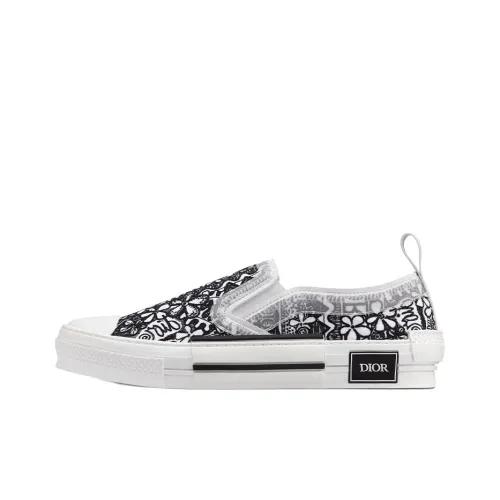 DIOR And Shawn B23 Slip On Black White Embroidery