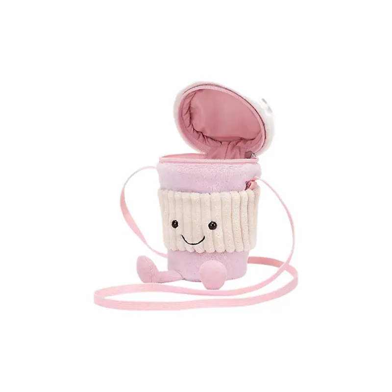 JELLYCAT Amuseables Coffee-To-Go Pink Bag Plush Toy-3
