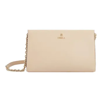 Furla Textured Leather Shoulder Bag, Crossbody Bag Mini Women's Ecru