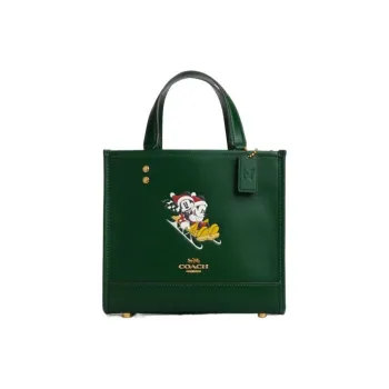 COACH Dempsey Leather Sheet Music Bag Tote Bag Shopping Bag Shoulder Bag Crossbody Bag Handbag Small Size Women's Green