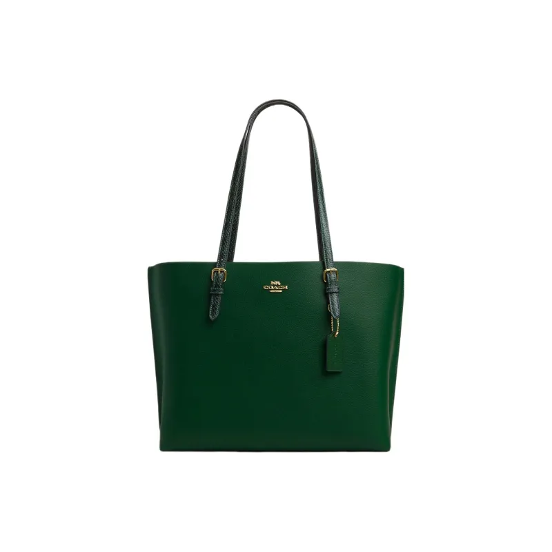 COACH Mollie Split Cow Leather Tote Bag, Shopping Bag, Handbag, Shoulder Bag Tubas Women's Green-0