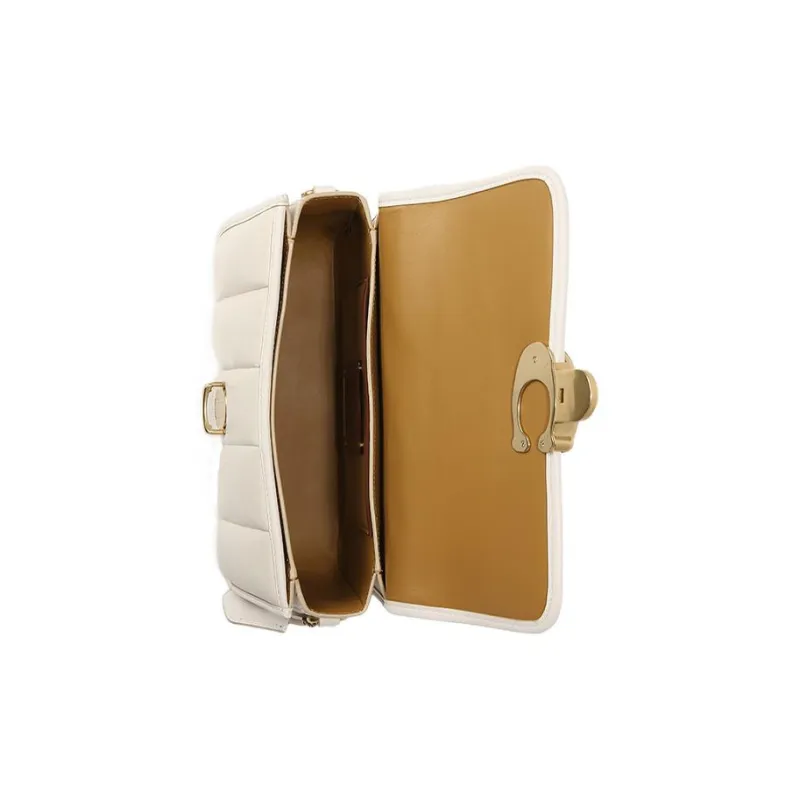 COACH Studio Nappa Leather Shoulder Bag, Crossbody Bag Medium Size Women's Chalk White-5