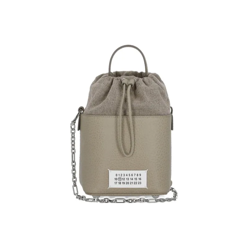 Maison Margiela 5AC Number Patch Drawstring Bucket Bag-0