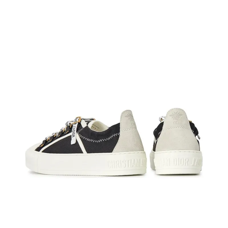 DIOR Walk'n'Dior Platform Shoes Low Top Stylish Skateboarding Shoes Women's Black White-4