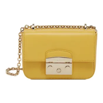 Furla Metropolis Collection Cow Leather Shoulder Bag Crossbody Bag Mini Women's Yellow