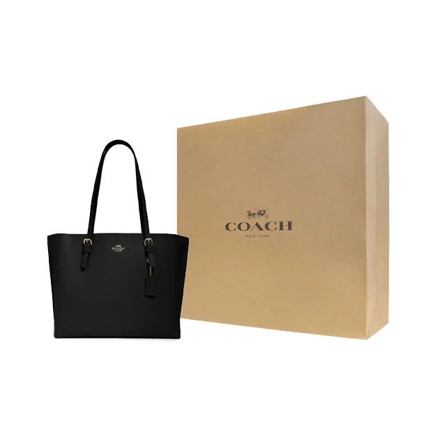 COACH Mollie Leather Tote Bag, Shopping Bag, Handbag, Shoulder Bag Large Size Women's Black-7