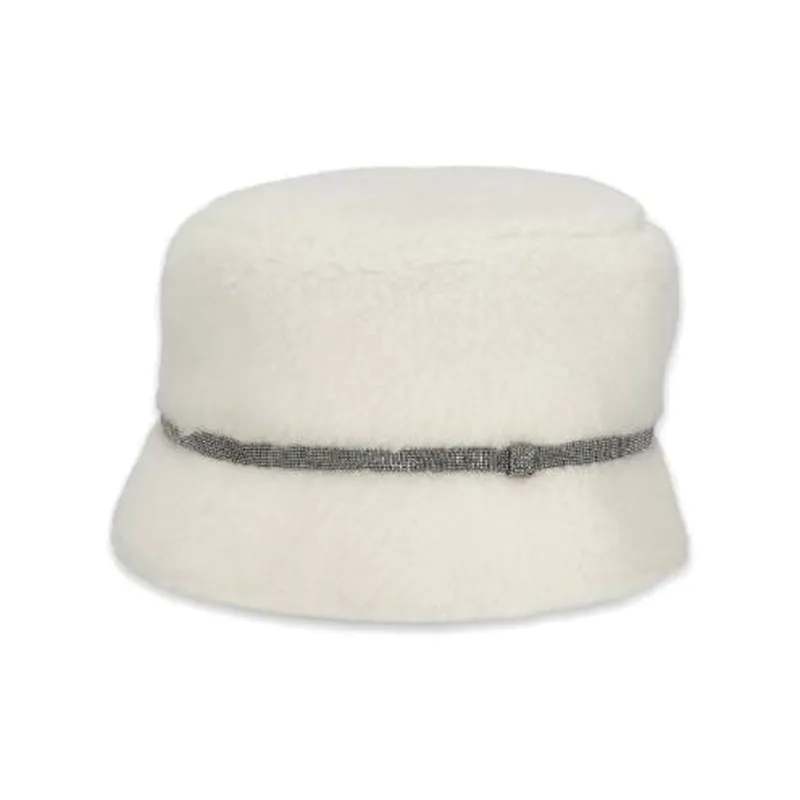 Brunello Cucinelli Cashmere Bucket Hats Women's White-0