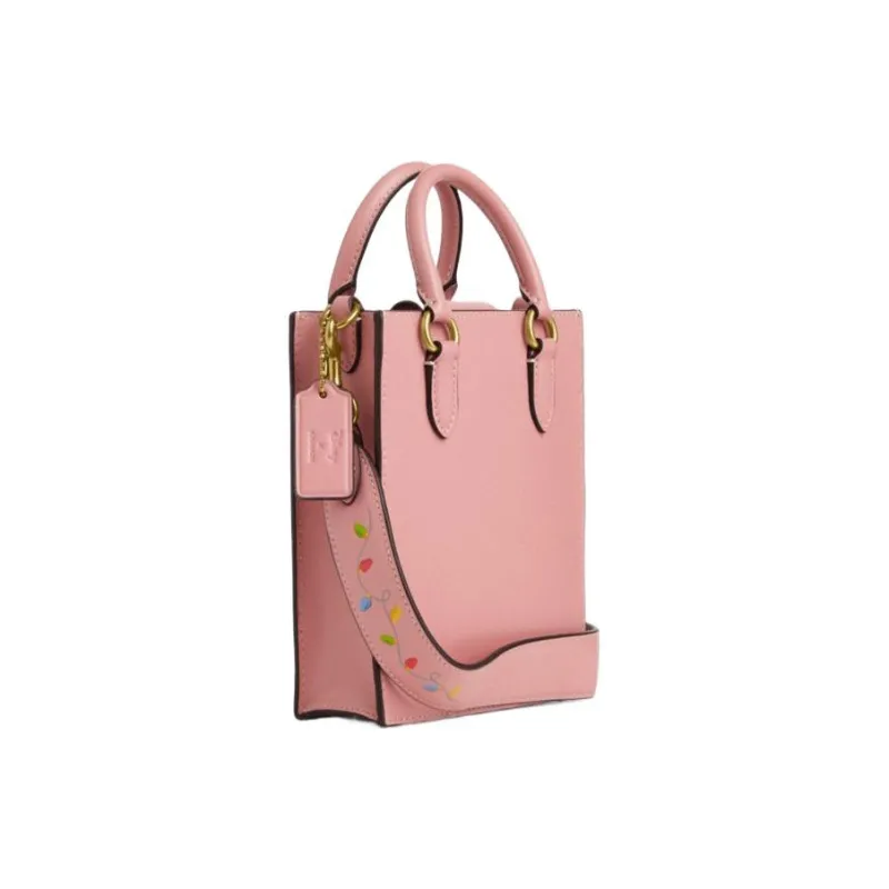 COACH Disney 14 Collaboration Pebbled Leather Tote Bag, Shopping Bag, Shoulder Bag, Handbag Mini Women's Pink-1