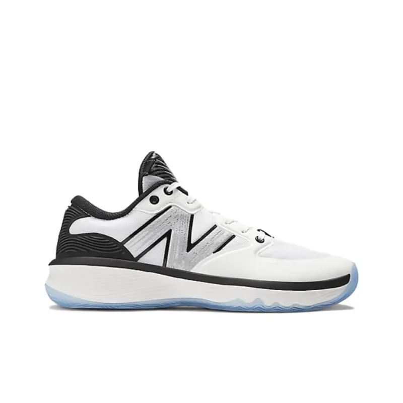 New Balance Hesi Cushioned Wear Resistant Breathable Low Top Vintage Basketball Shoes Men's White Black-1