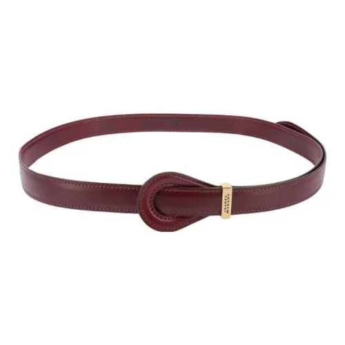ISABEL MARANT Circular Interlocking Buckle Leather Belts Women's Red Width: 2.5cm