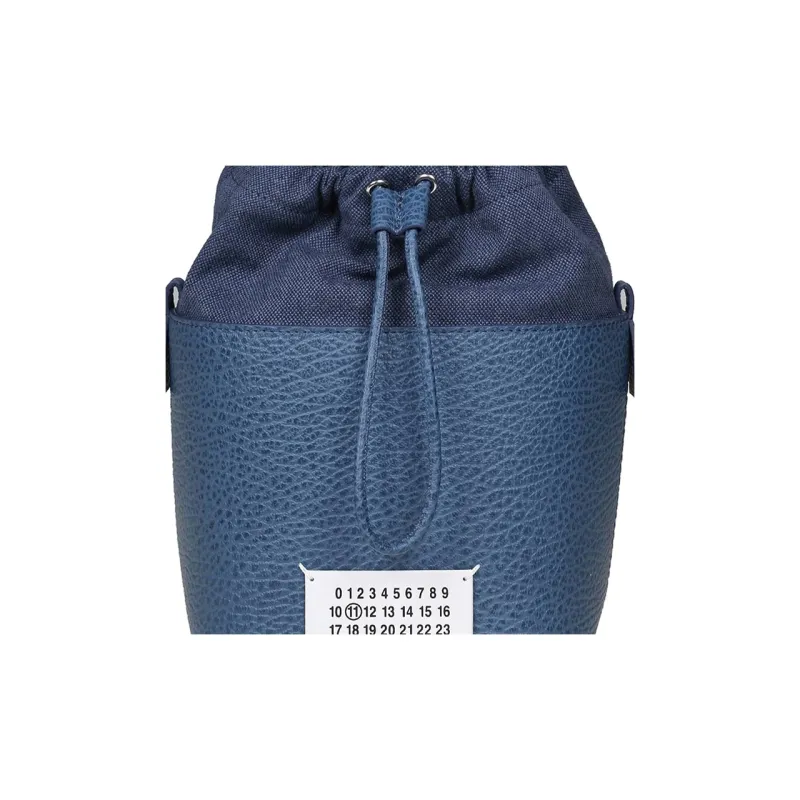 Maison Margiela 5AC Cow Leather Bucket Bag Shoulder Bag, Handbag Trumpets Women's Navy Blue-4