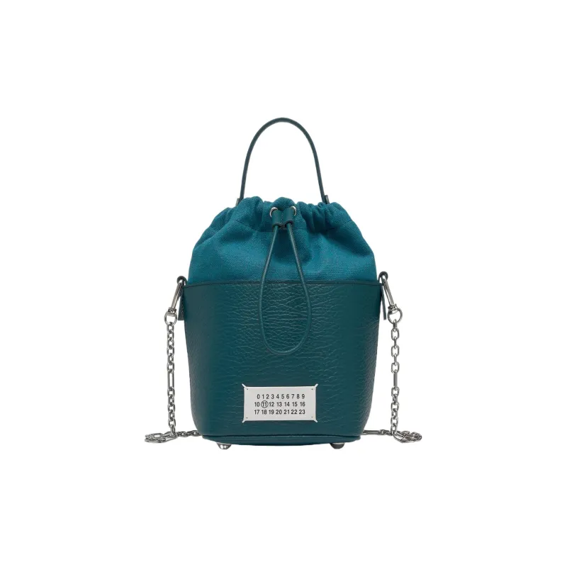 Maison Margiela 5AC Cow Leather Bucket Bag Shoulder Bag, Handbag Trumpets Women's Dark Green-0