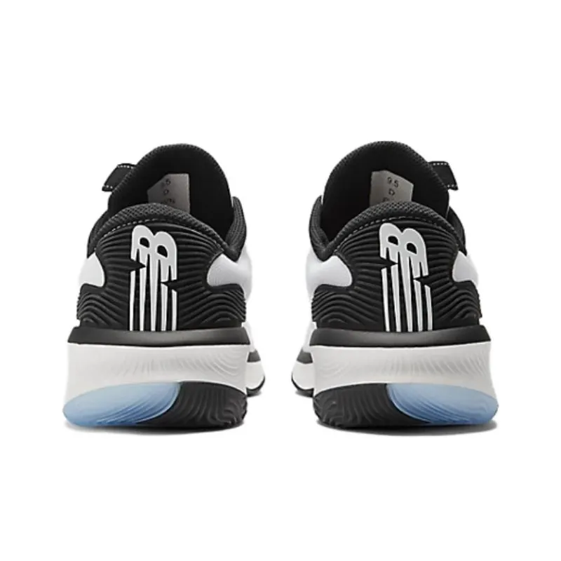 New Balance Hesi Cushioned Wear Resistant Breathable Low Top Vintage Basketball Shoes Men's White Black-4