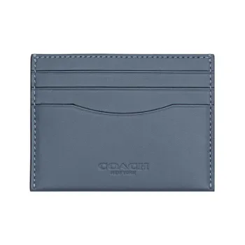 COACH Card Case Calfskin ID Card Holder, Wallet Card Holder Regular Women's Blue