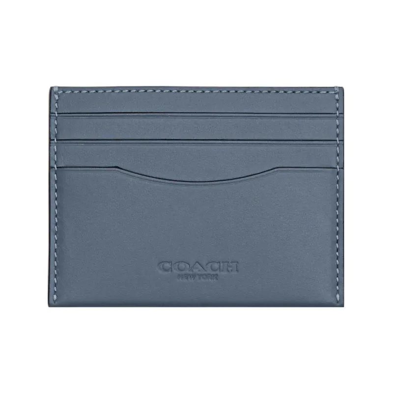 COACH Card Case Calfskin ID Card Holder, Wallet Card Holder Regular Women's Blue-0