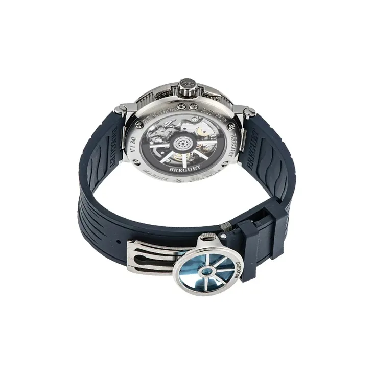 BREGUET Automatic Mechanical Movement Men's Watches Watch 42.3mm Blue Dial Titanium Watch Case Rubber Strap-1
