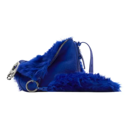 Burberry Calfskin Lambskin Shoulder Bag Crossbody Bag Small Size Women's Knight Blue