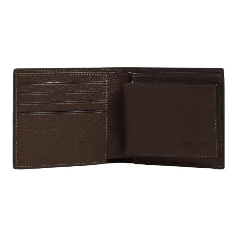 COACH 3 IN 1 Wallet Pebbled Leather Wallet Mini Women's Mahogany-1