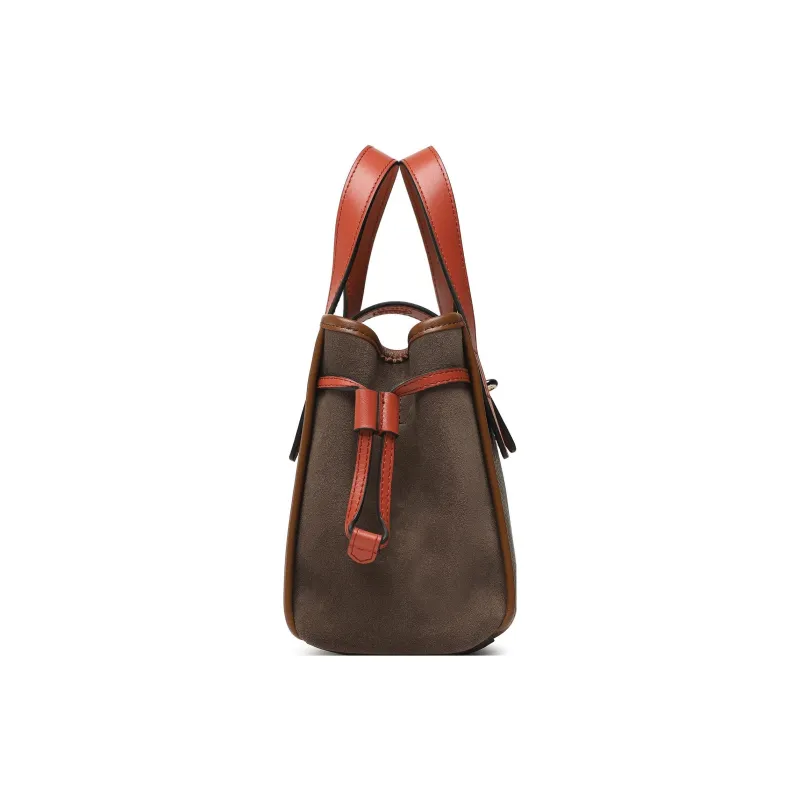 Furla Net Collection Leather Basket Bag, Shoulder Bag, Crossbody Bag, Handbag Trumpets Women's Praline Multicolor-1