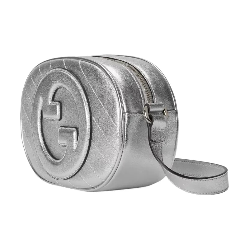 GUCCI Blondie Leather Crossbody Bag, Shoulder Bag Women's Silver-1