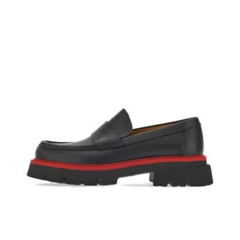 FERRAGAMO Contrasting sole Leather Loafers