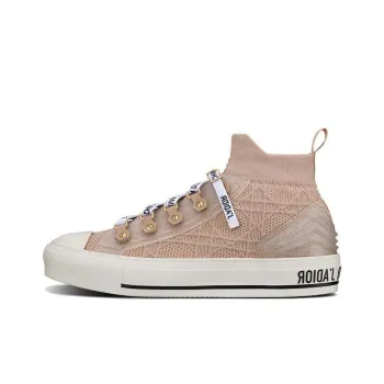 DIOR Walk'n'Dior Platform Shoes High Top Stylish Skateboarding Shoes Women's Light Nude Pink