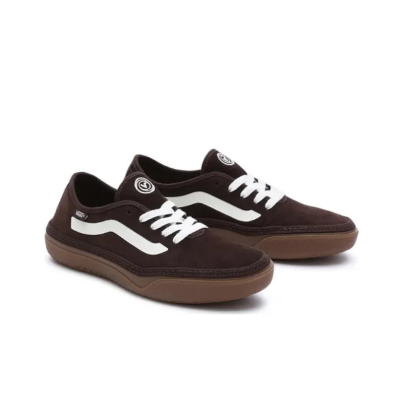 Vans Circle Vee Cushioning Wear-Resistant Low-Top Skateboard Shoes Unisex Brown-2