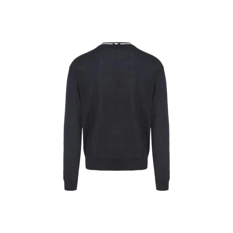 EMPORIO ARMANI Logo-Intarsia Knitted Crewneck Jumper-1