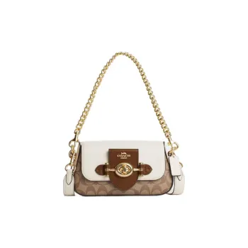 COACH Brie Cow Leather Handbag, Shoulder Bag, Crossbody Bag Small Size Women's Khaki/Brown