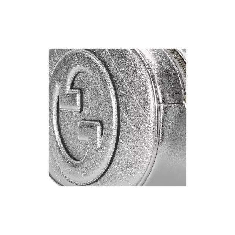 GUCCI Blondie Leather Crossbody Bag, Shoulder Bag Women's Silver-6