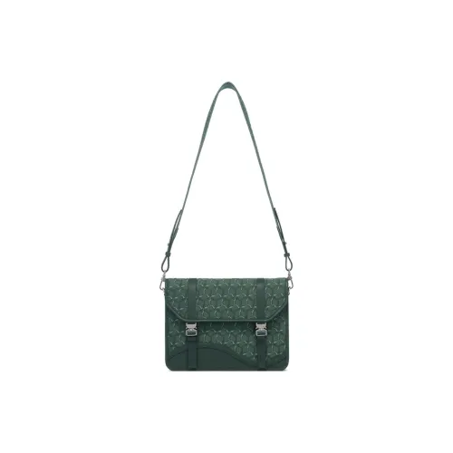 LI NING 1990 Classic Collection Cow Leather Shoulder Bag Crossbody Bag Regular Unisex Spruce Green