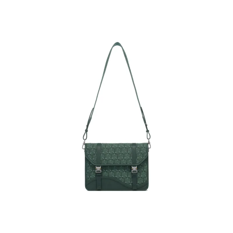 LI-NING 1990 Classic Collection Cow Leather Shoulder Bag Crossbody Bag Regular Unisex Spruce Green-0