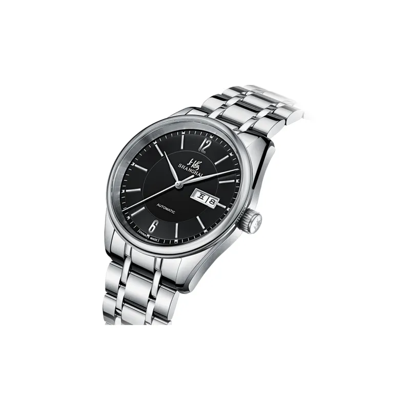 SHANGHAI National Collection Automatic Mechanical Movement Steel Strap Watch Men's Watches White Dial-9
