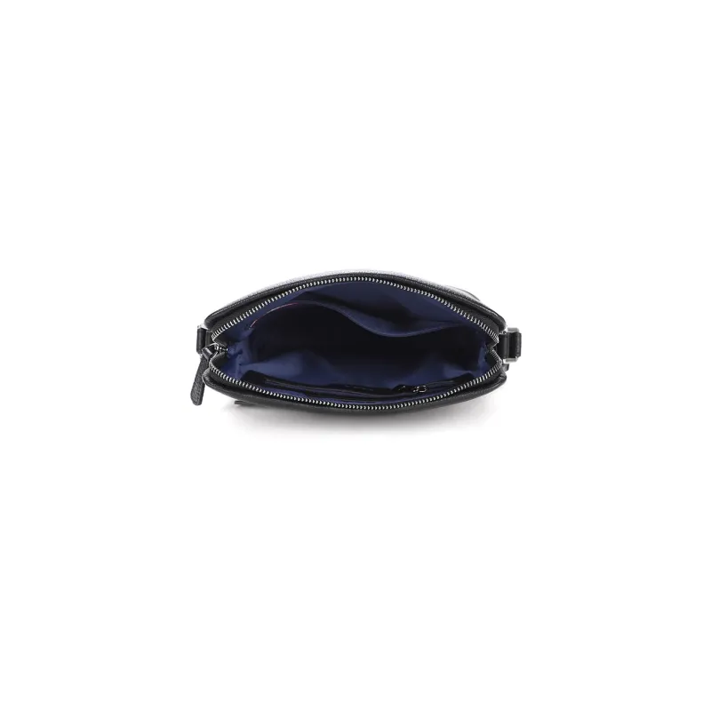 ELLE HOMME Cow Leather Crossbody Bag Men's Black-4
