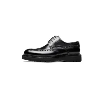 LAORENTOU Men's Casual Shoes Men Low Top Black, Burgundy