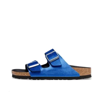 Birkenstock Arizona Rivet Logo Velvet Narrow Fit 'Blue' Women's