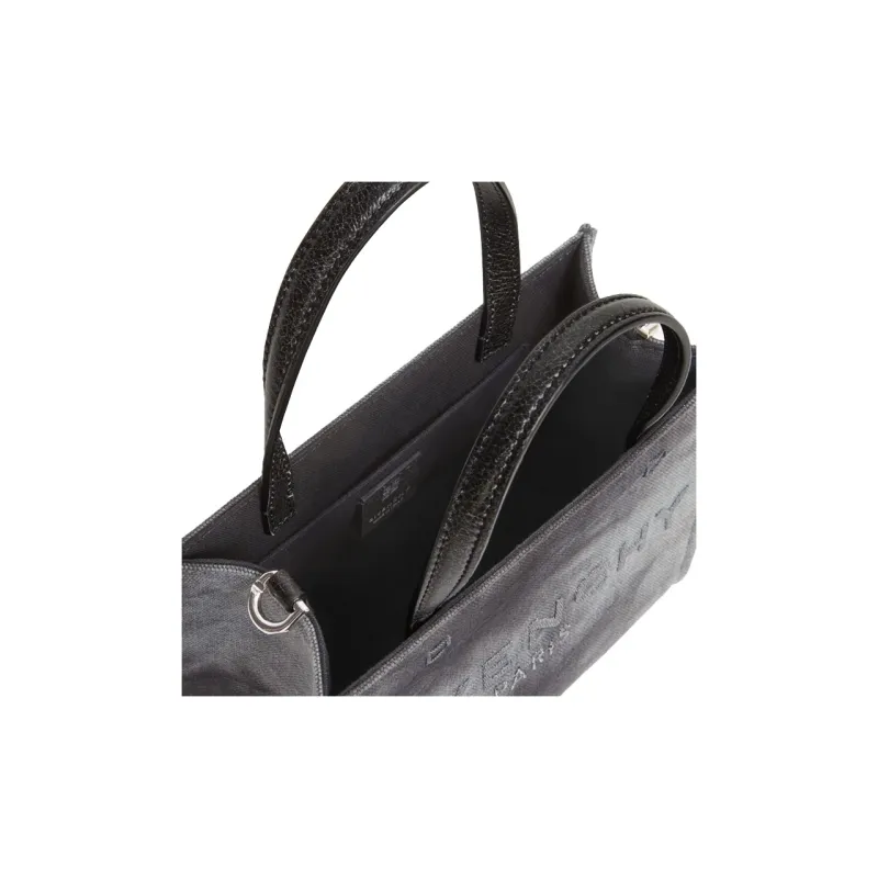 GIVENCHY G Tote Washed Cotton Canvas Bag, Tote Bag, Shopping Bag, Handbag Mini Women's Dark Gray-3