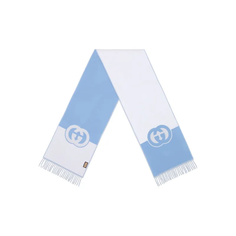 GUCCI Knit Scarves Women's Light Blue-1