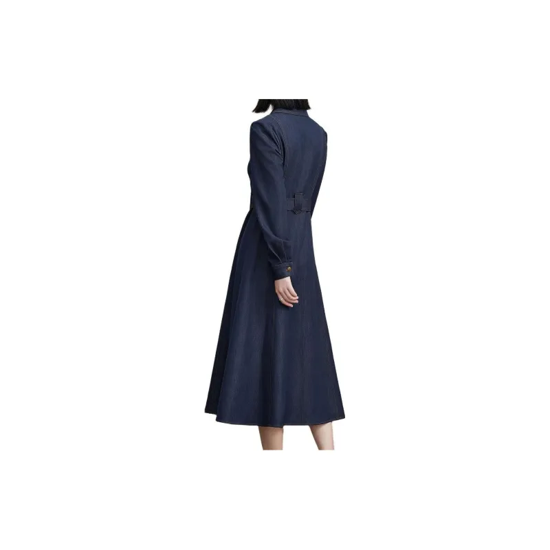 FINITY Long Sleeved Dresses Women's Denim Blue-1