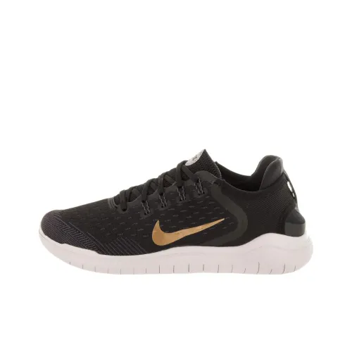 Nike Free RN 2018 Black Metallic Gold Vast Grey Women's