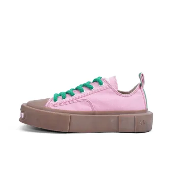 CROOKED CARD Low-Top Canvas Shoes Unisex Pink Brown