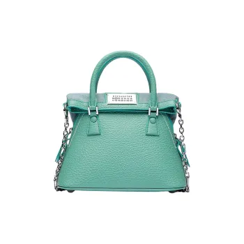 Maison Margiela 5AC Grain Calfskin Shoulder Bag, Crossbody Bag, Handbag Extra Mini Women's Mint Green