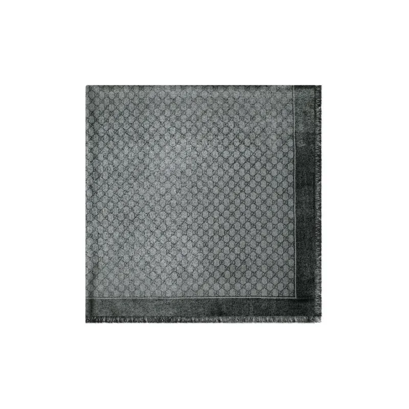 GUCCI Gg Jacquard Frayed Edge Scarf-1