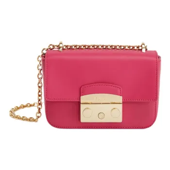 Furla Metropolis Collection Cow Leather Shoulder Bag, Crossbody Bag Mini Women's Fuchsia